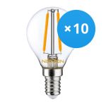 Multipack 10x Noxion Lucent LED E14 Boule Filament Claire 4.5W 470lm - 827 Blanc Très Chaud | Équivalent 40W