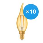 Multipack 10x Ledvance Vintage 1906 LED E14 Bougie Dorée 1.5W 120lm - 824 Blanc Très Chaud | Équivalent 15W