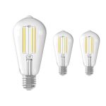 Multipack 3x Calex Smart Tuya Wifi E27 Edison Filament 7W 806lm - 818-830 Variable Blanc | Dimmable - Équivalent 60W