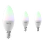 Multipack 3x Calex Smart Tuya Wifi E14 Bougie 5W 470lm - 822-840 Variable Blanc | RGBW - Dimmable - Équivalent 40W