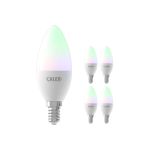 Multipack 5x Calex Smart Tuya Wifi E14 Bougie 5W 470lm - 822-840 Variable Blanc | RGBW - Dimmable - Équivalent 40W