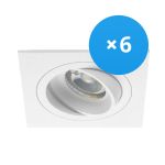 Multipack 6x Noxion Encastré Spot Boxi MR16 inclinable Blanc | Diamètre 80mm - GU10 Culot