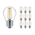 Multipack 10x Philips Corepro LED Lustre E27 Boule Filament Claire 4.3W 470lm - 827 Blanc Très Chaud | Équivalent 40W