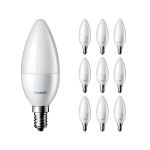 Multipack 10x Philips Corepro LED Bougie E14 Dépolie 5W 470lm - 827 Blanc Très Chaud | Équivalent 40W