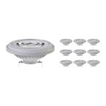 Multipack 10x Noxion Lucent Spot LED G53 AR111 7.4W 450lm 24D - 930 Blanc Chaud | Meilleur rendu des couleurs - Dimmable - Équivalent 50W