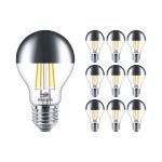 Multipack 10x Philips Classic LED Ampoule E27 Poire Miroir 7.2W 650lm 650lm - 827 Blanc Très Chaud | Dimmable - Équivalent 60W