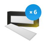 Multipack 6x Bright Choice Panneau LED Backlit 36W 3240lm - 840 Blanc Froid | 120x30cm - UGR <22
