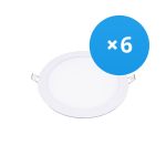 Multipack 6x Bright Choice Downlight LED UltraSlim 15W 1200lm 110D - 840 Blanc Froid | 190mm - Diamètre 175mm