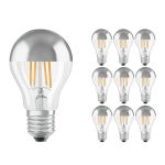 Multipack 10x Ledvance  Classic LED E27 Poire Filament Miroir 6.5W 650lm - 827 Blanc Très Chaud | Équivalent 50W