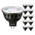 Multipack 10x Philips Master LED Spot GU5.3 MR16 7.5W 485lm 24D - 927 Blanc Très Chaud | Meilleur rendu des couleurs - Dimmable - Équivalent 50W