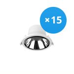 Multipack 15x Noxion Downlight LED Apollo 9W 1100lm 60D - 840 Blanc Froid | 145mm - Diamètre 120mm - Alu Réflecteur - UGR <19