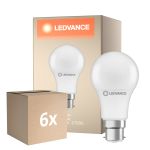 Multipack 6x Ledvance Performance LED ampoule B22d Poire Dépolie 8.5W 806lm - 827 Blanc Très Chaud | Équivalent 60W