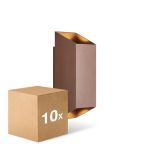 Multipack 10x Nordlux Nico Applique Murale Aluminium Rouille Up & Down | IP54 - Convient pour 2x GU10