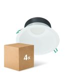 Multipack 4x Philips Downlight LED Coreline DN142B Aluminium Blanc 19.2W 2300lm 60D - 840 Blanc Froid | Diamètre 200mm - IP20 - Blanc Réflecteur