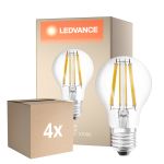 Multipack 4x Ledvance Classic LED E27 Poire Filament Claire 11W 1521lm - 827 Blanc Très Chaud | Dimmable - Équivalent 100W