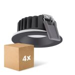 Multipack 4x Ledvance Spot LED Air Fix Aluminium Noir 6W 510lm 36D - 930 Blanc Chaud | Diamètre 68mm - IP65 - Meilleur rendu des couleurs - Dimmable