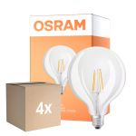 Multipack 4x Osram SuperStar LED E27 Globe 125mm Filament Claire 7W 806lm - 822-827 Dim to Warm | Dimmable - Équivalent 60W