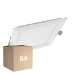 Multipack 6x Ledvance Downlight LED Slim Carré SQ210 18W 1530lm 120D - 830 Blanc Chaud 
