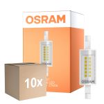 Multipack 10x Osram Slim Line LED R7s 78mm 6W 806lm - 827 Blanc Très Chaud | Équivalent 60W