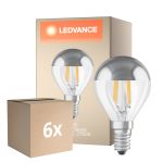 Multipack 6x Osram Classic LED E14 Boule Filament Claire 4W 350lm - 827 Blanc Très Chaud | Équivalent 31W