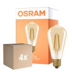 Multipack 4x Osram Vintage 1906 LED E27 Edison Filament Dorée 7.2W 806lm - 824 Blanc Très Chaud | Équivalent 60W