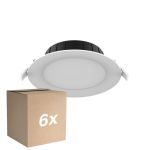 Multipack 6x Noxion Downlight LED Hera Plat Encastré Blanc 15W 1500lm 80D - 827-830-840 CCT | 168mm - Diamètre 144mm