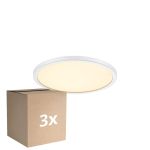 Multipack 3x Nordlux LED Plafonnier Oja 24 Blanc 11W 1250lm - 827 Blanc Très Chaud