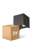 Multipack 2x D'Lite Applique Murale Elingen Aluminium Noir Up & Down 4.9W 480lm - 830 Blanc Chaud | IP65