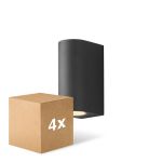 Multipack 4x D'Lite Applique Murale Vossem Aluminium Noir Up & Down| IP54 - Convient Pour 2x GU10