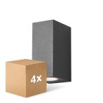 Multipack 4x D'Lite Applique Murale Vrebos Aluminium Noir Up & Down | IP54 - Convient Pour 2x GU10