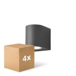 Multipack 4x D'Lite Applique Murale Vossem Aluminium Noir | IP54 - Convient Pour 1x GU10