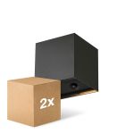 Multipack 2x D'Lite Applique Murale Elingen Aluminium Noir Up & Down 2.9W 170lm - 830 Blanc Chaud | IP65 - À Piles - Détecteur De Lumière