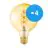 Multipack 4x Osram Vintage 1906 LED E27 Globe Filament Dorée 125mm 5W 250lm - 820 Blanc Très Chaud | Équivalent 25W