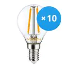 Multipack 10x Noxion Lucent LED E14 Boule Filament Claire 4.5W 470lm - 827 Blanc Très Chaud | Équivalent 40W