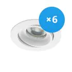 Multipack 6x Noxion Encastré Spot Vision MR16 inclinable Blanc | Diamètre 69mm - GU10 Culot