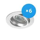 Multipack 6x Noxion Encastré Spot Vision MR16 inclinable Aluminium | Diamètre 69mm - GU10 Culot