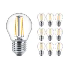 Multipack 10x Philips Corepro LED Lustre E27 Boule Filament Claire 4.3W 470lm - 827 Blanc Très Chaud | Équivalent 40W