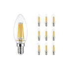 Multipack 10x Noxion Lucent LED E14 Bougie Filament Claire 4.5W 470lm - 827 Blanc Très Chaud | Équivalent 40W
