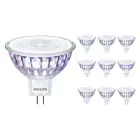 Multipack 10x Philips Master Value LED Spot GU5.3 MR16 7.5W 630lm 36D - 930 Blanc Chaud | Meilleur rendu des couleurs - Dimmable - Équivalent 50W