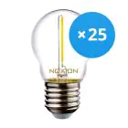 Multipack 25x Noxion Lucent LED E27 Boule Filament Claire 1.4W 136LM - 827 Blanc Très Chaud | Équivalent 15W