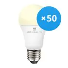 Multipack 50x WiZ Smart LED E27 Poire Dépolie 9W 806lm - 827 Blanc Très Chaud | Dimmable - Équivalent 60W