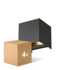 Multipack 4x D'Lite Applique Murale Elingen Aluminium Noir Up & Down 4.9W 480lm - 830 Blanc Chaud | IP65
