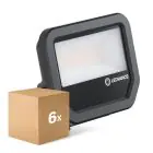 Multipack 6x Ledvance Projecteur LED Aluminium Noir 17W 2200lm 100D - 830 Blanc Chaud | IP66 - Symétrique
