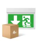 Multipack 4x Noxion LED Éclairage de secours | Montage mural/plafond  | 3.5W | 3H incl. Panneau 4 directions de PVC