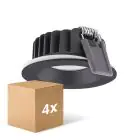 Multipack 4x Ledvance Spot LED Air Fix Aluminium Noir 6W 510lm 36D - 930 Blanc Chaud | Diamètre 68mm - IP65 - Meilleur rendu des couleurs - Dimmable