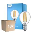 Multipack 10x Philips Corepro LED Lustre E14 Boule Filament Claire 6.5W 806lm - 827 Blanc Très Chaud | Équivalent 60W
