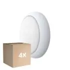 Multipack 4x Noxion Hublot LED Pro V2 12/16/20W 2400lm - 830-840-865 CCT | 325mm - IP65 - Détecteur de Mouvement et de Lumière + Cercle  Blanc