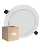 Multipack 4x Ledvance Downlight Slim Alu Blanc 16W 1600lm 90D - 830 Blanc Chaud | Diamètre 175mm - IP44 