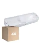 Multipack 4x Noxion LED Emergency Bulkhead Blanc 8.5W 500lm - 865 Lumière Du Jour | Éclairage De Secours 3 Heures - incl. 4 directions