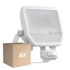 Multipack 4x Ledvance Projecteur LED Aluminium Blanc 41W 6000lm 100D - 840 Blanc Froid | IP65 - Détecteur De Mouvement Et De Lumière - Symétrique